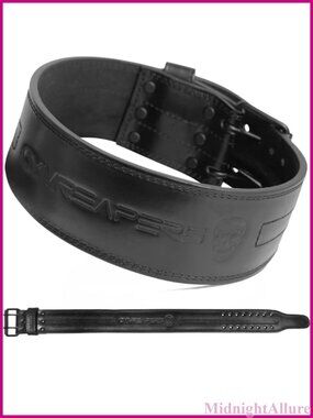 6MM Genuine Leather Weightlifting Belt 4-Inch Double Prong Power Belt